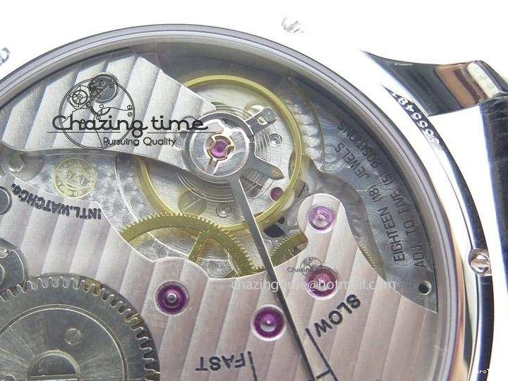 MIROTIME 0322 Portuguese IW545407 Black Dial ZF 1:1 Best Edition On Dark Blue Leather Strap DailyWear 7337